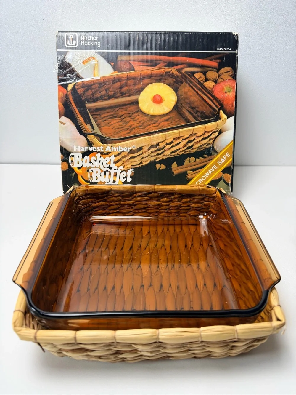 Anchor Hocking Amber Buffet Basket 1-8